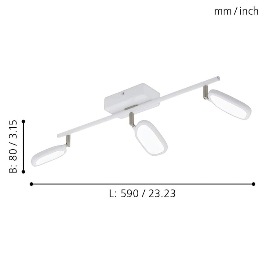Eglo - LED RGB Spotlampe PALOMBARE-C 3xLED/5W/230V