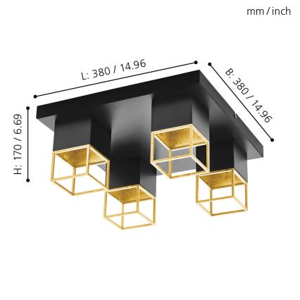 Eglo 97731 - LED fastmonteret lysekrone MONTEBALDO 4xGU10/5W/230V