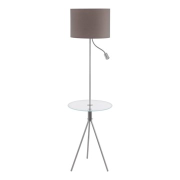 Eglo 97771 - Gulvlampe med bord POLICARA 1xE27/60W/230V+LED/3,5W