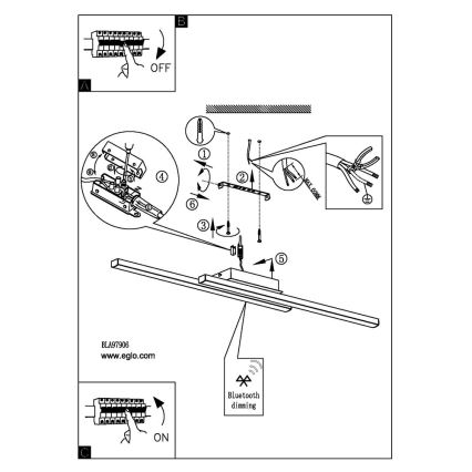 Eglo - LED RGB Dæmpbar påbygget loftlampe FRAIOLI-C LED/34W/230V