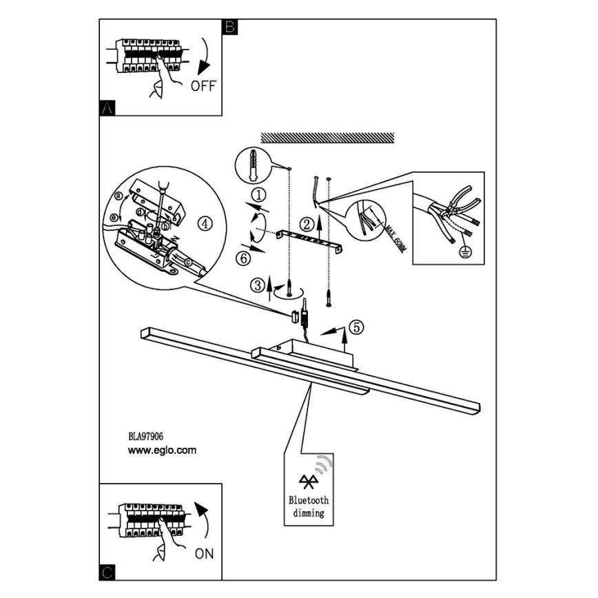 Eglo - LED RGB Dæmpbar påbygget loftlampe FRAIOLI-C LED/34W/230V