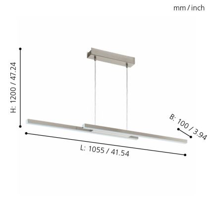 Eglo - LED pendel dæmpbar RGB-farver FRAIOLI-C 2xLED/17W/230V