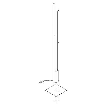 Eglo - LED gulvlampe dæmpbar RGB-farver FRAIOLI-C 2xLED/17W/230V