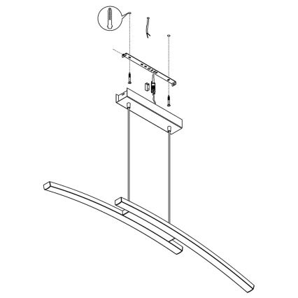 Eglo 97911 - LED RGB Dæmpbar pendel med wireophæng FRAIOLI-C 2xLED/17W/230V