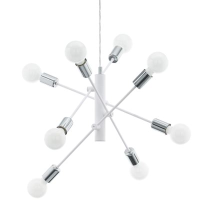 Eglo - Lysekrone i en snor 8xE27/60W/230V hvid