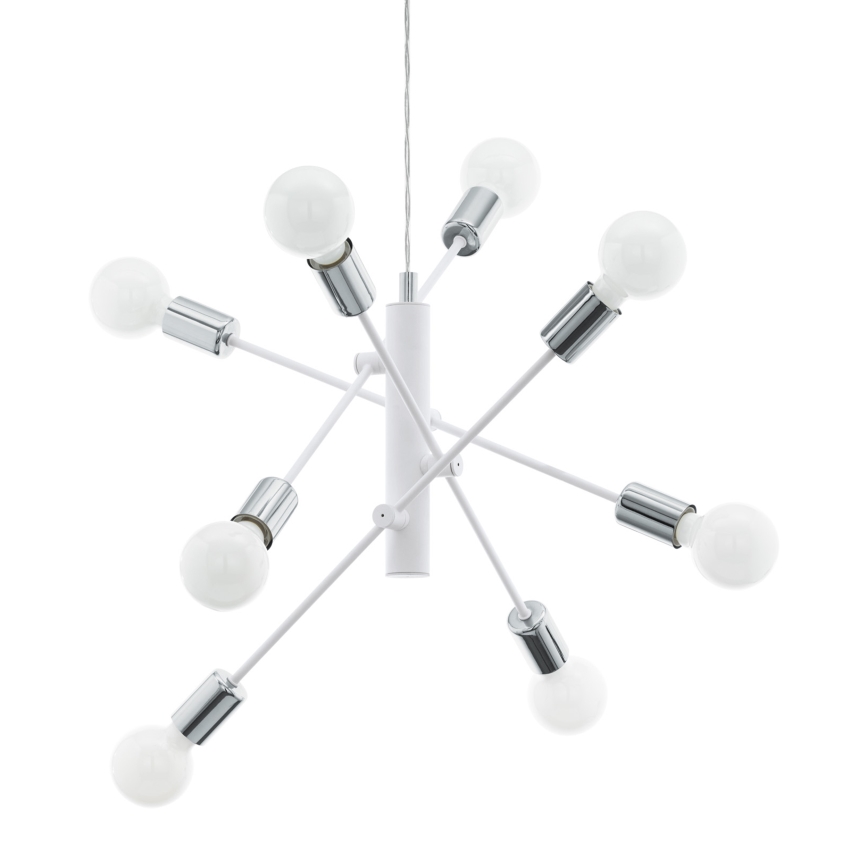 Eglo - Lysekrone i en snor 8xE27/60W/230V hvid