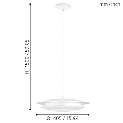 Eglo - LED pendel dæmpbar RGB-farver MONEVA-C LED/18W/230V