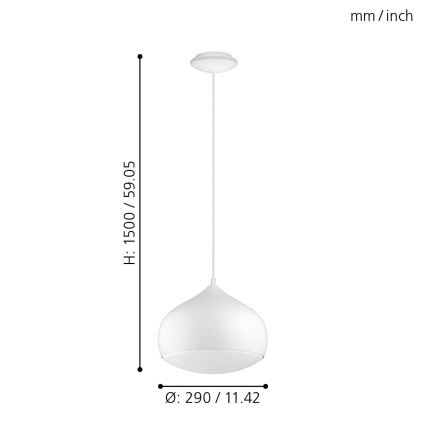 Eglo - LED pendel dæmpbar RGBW-farver COMBA-C LED/18W/230V Bluetooth