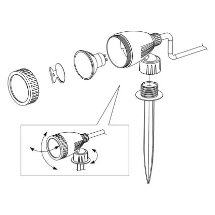 Eglo 98052 - LED RGB udendørslampe NEMA-C 1xGU10/5W/230V IP44