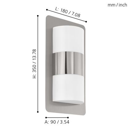 Eglo - Udendørslampe 2xE27/10W/230V IP44 mat krom