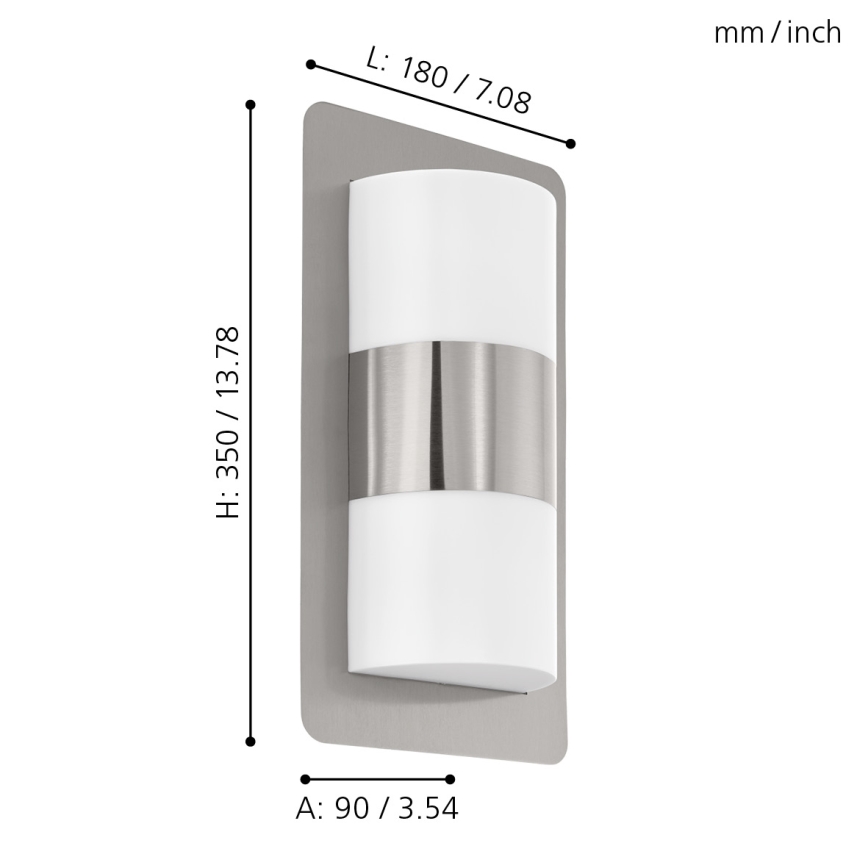 Eglo - Udendørslampe 2xE27/10W/230V IP44 mat krom