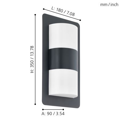 Eglo - Udendørs væglys 2xE27/10W/230V antik sort IP44