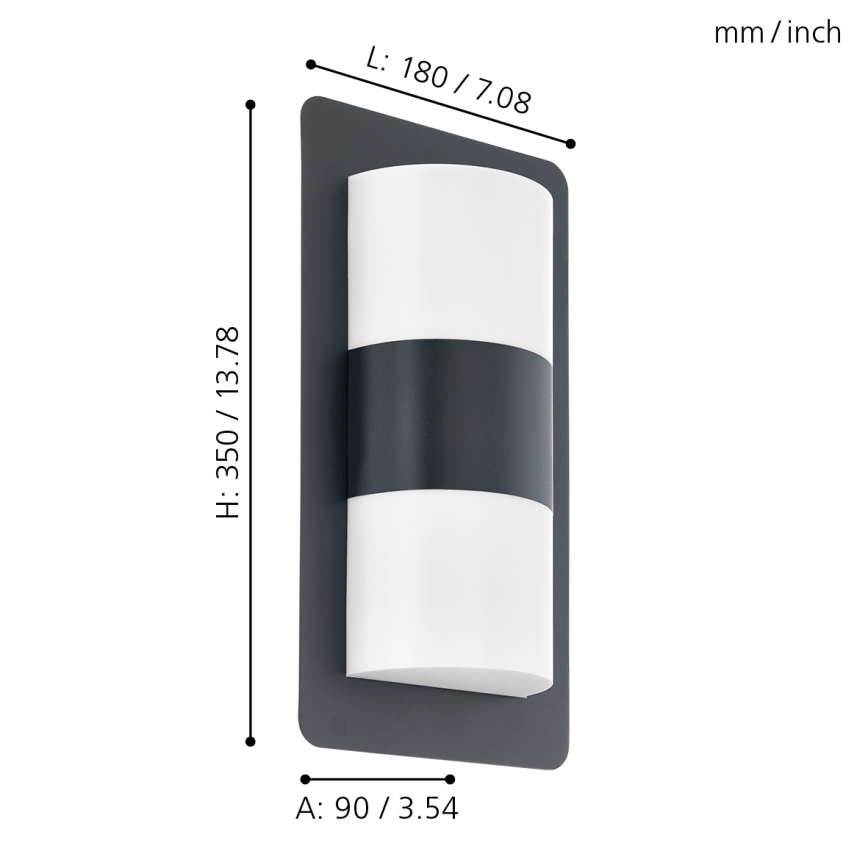 Eglo - Udendørs væglys 2xE27/10W/230V antik sort IP44