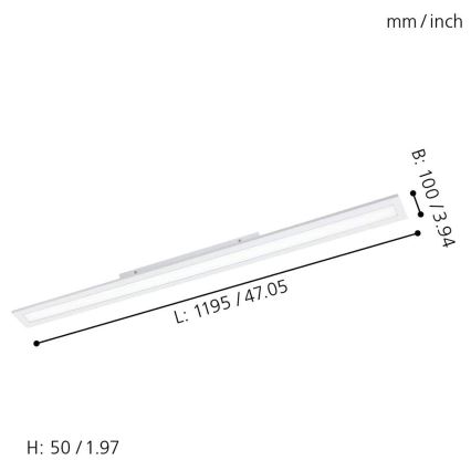 Eglo - LED panel dæmpbart RGBW-farver SALOBRENA-C LED/34W/230V + fjernbetjening