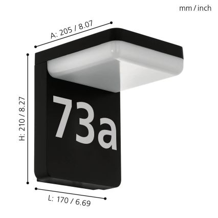 Eglo - LED husnummer LED/11W/230V IP44