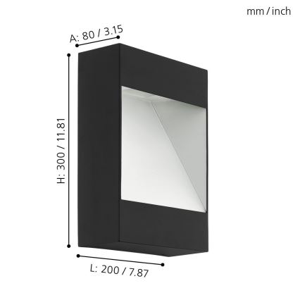 Eglo - Udendørs LED væglampe LED/10W/230V IP44