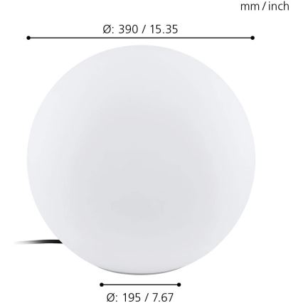 Eglo 98106 - LED RGBW Udendørslampe MONTEROLO-C LED/9W/230V IP65 Ø390 mm