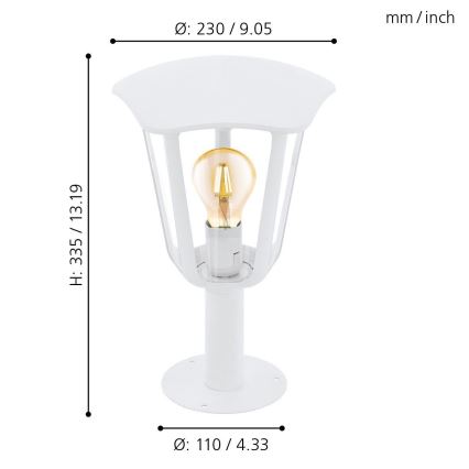 Eglo 98117 - Udendørslampe MONREALE 1xE27/60W/230V IP44