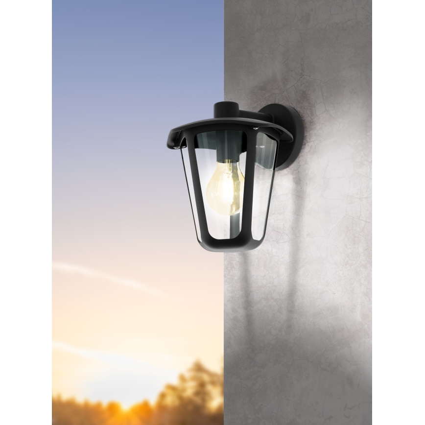 Eglo - Udendørs væglys 1xE27/60W/230V antik sort IP44