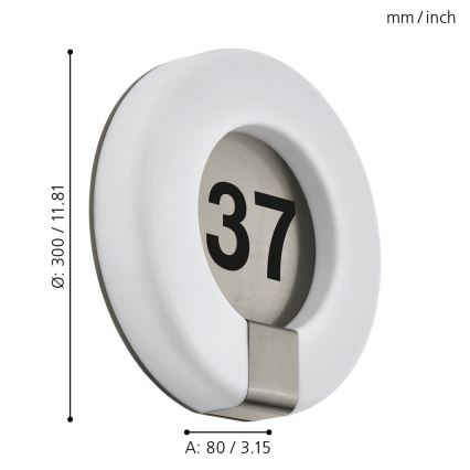 Eglo 98145 - LED Dæmpbart Husnummer MARCHESA-C LED/15W/230V IP44