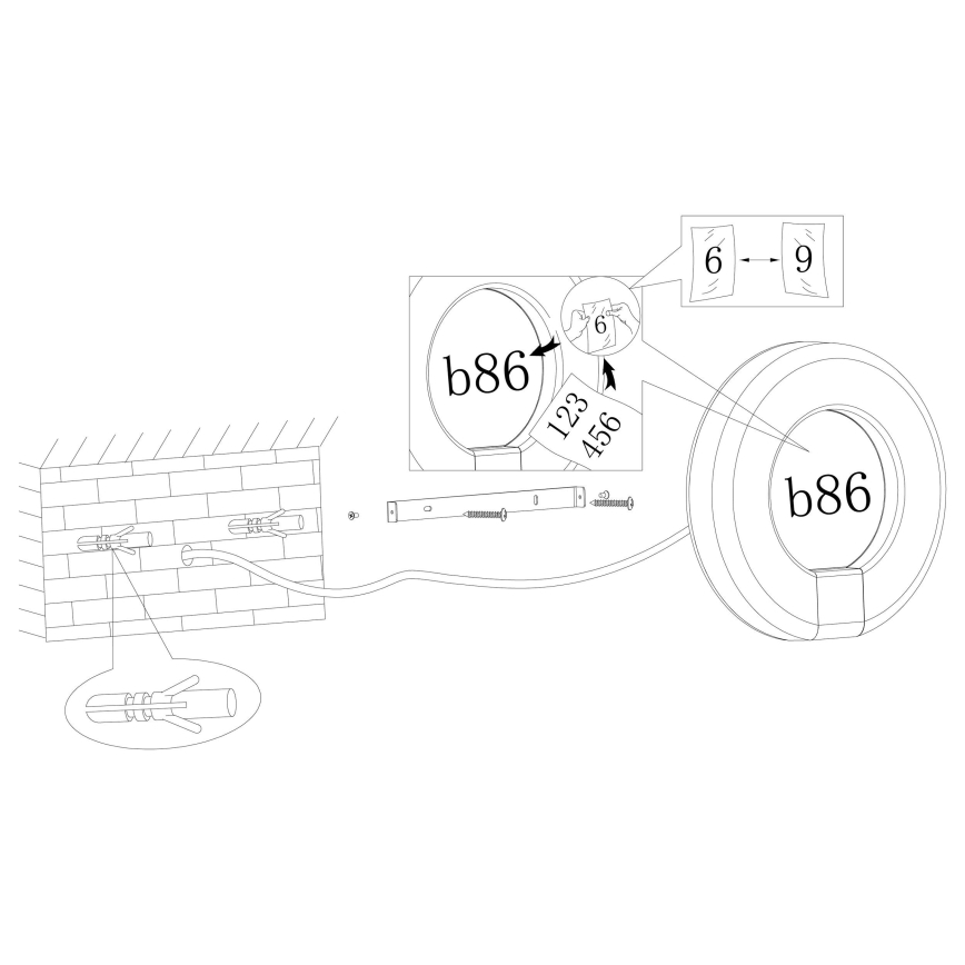 Eglo - LED husnummer LED/15W/230V IP44