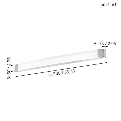 Eglo 98193 - LED badeværelses væglampe SIDERNO LED/24W/230V IP44