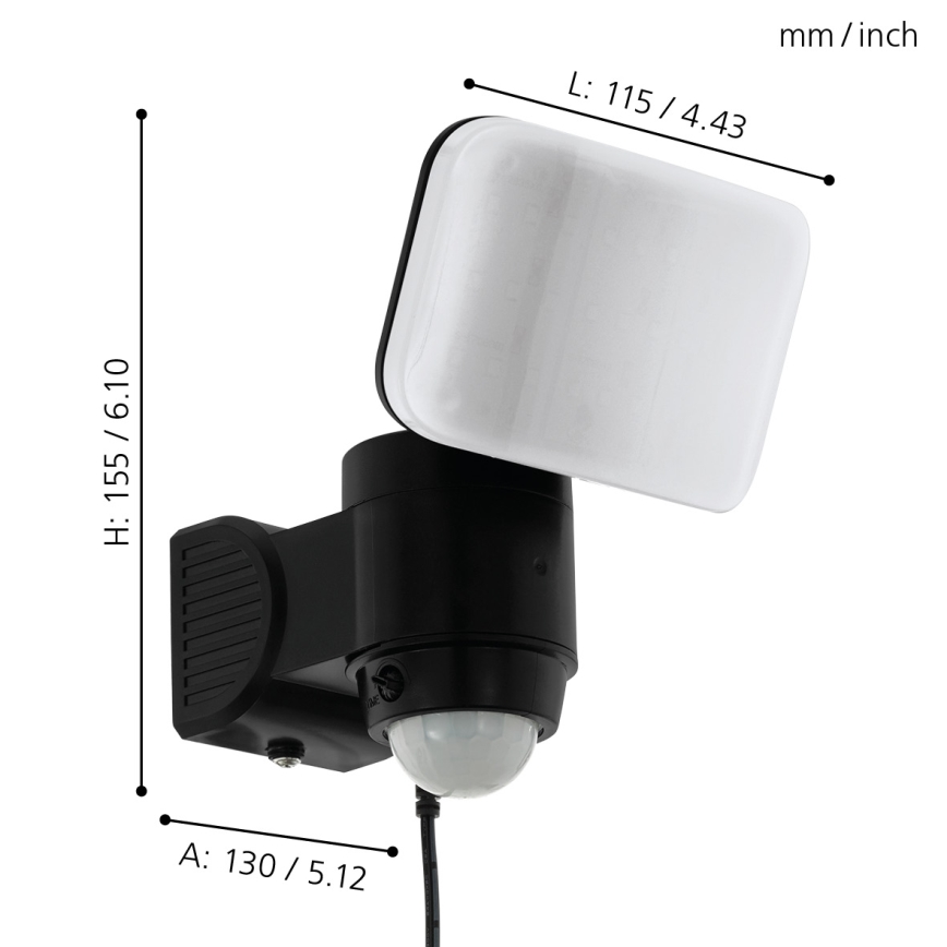 Eglo - Soldrevet LED væglampe med sensor LED/3,7V 1800 mAh IP44