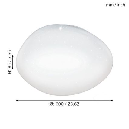 Eglo - LED lysdæmper loftslampe LED/36W/230V + Fjernbetjening