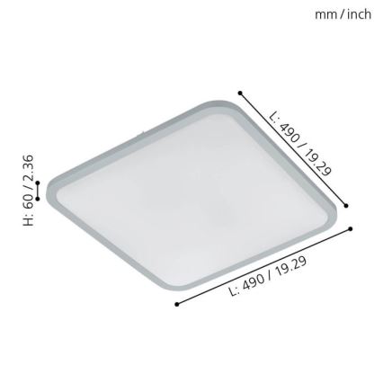 Eglo 98258 - Dæmpbar LED-loftlampe COGOLETO LED/30W/230V + fjernbetjening