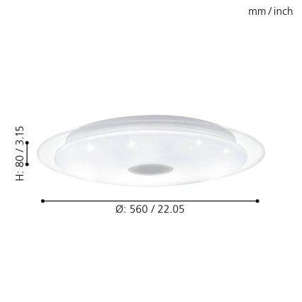 Eglo - LED lysdæmper loftslampe LED/36W/230V + Fjernbetjening