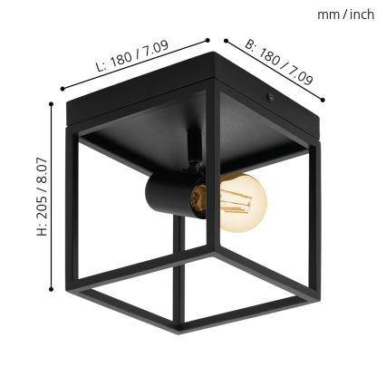 Eglo - Lofts lys 1xE27/40W/230V