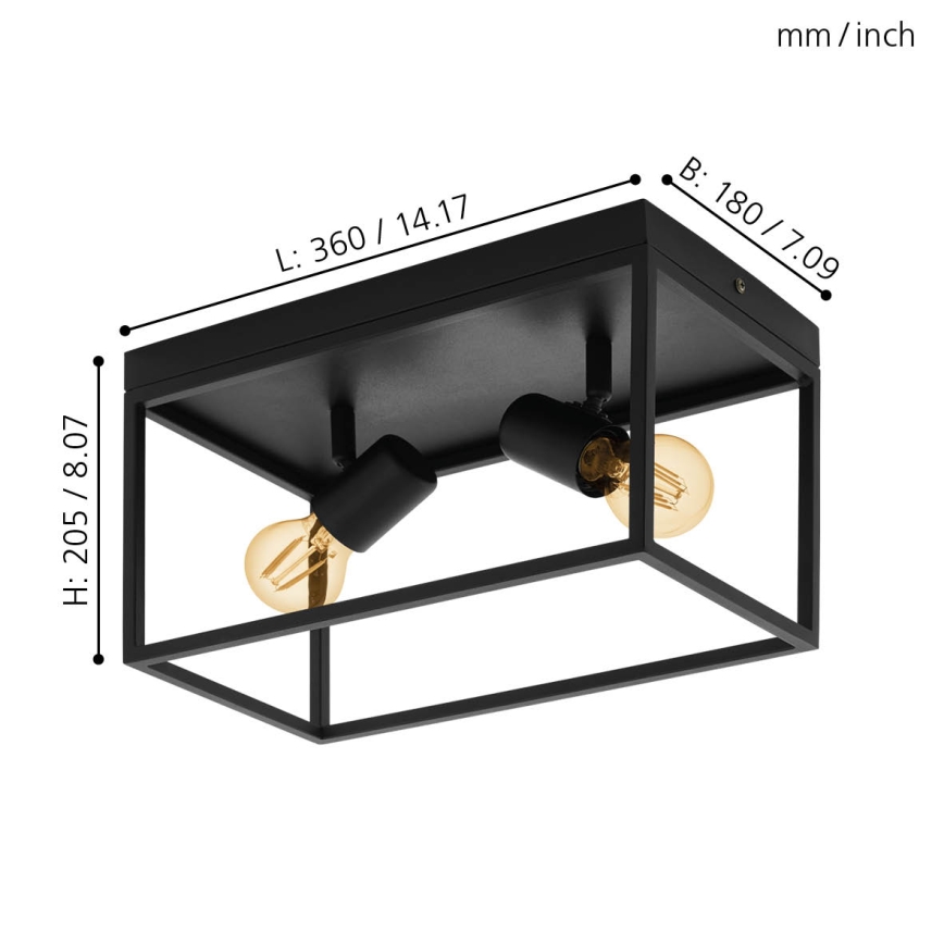 Eglo - Lofts lys 2xE27/40W/230V