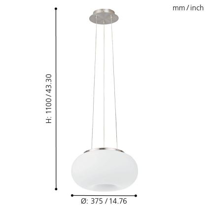 Eglo - LED pendel m. RGB-farver dæmpbar OPTICA-C LED/21W/230V diameter 37,5 cm