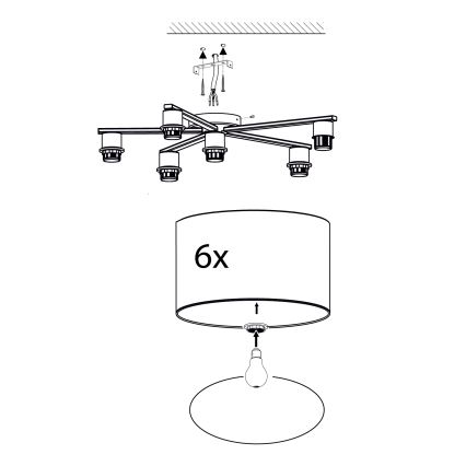 Eglo - Lofts lys 6xE27/40W/230V