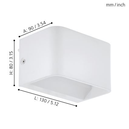 Eglo - LED væglampe LED/6W/230V 3000K hvid