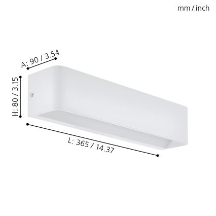 Eglo - LED væglampe LED/12W/230V