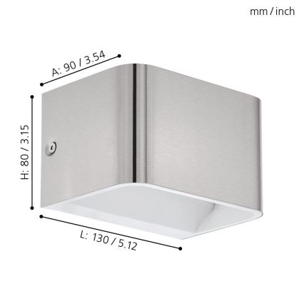 Eglo - LED væglampe LED/6W/230V 3000K mat krom