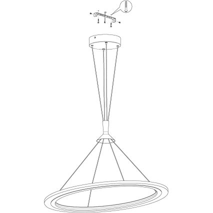 Eglo 98427 - LED RGB dæmpbar pendel på wire HORNITOS-C LED/37W/230V + fjernbetjening