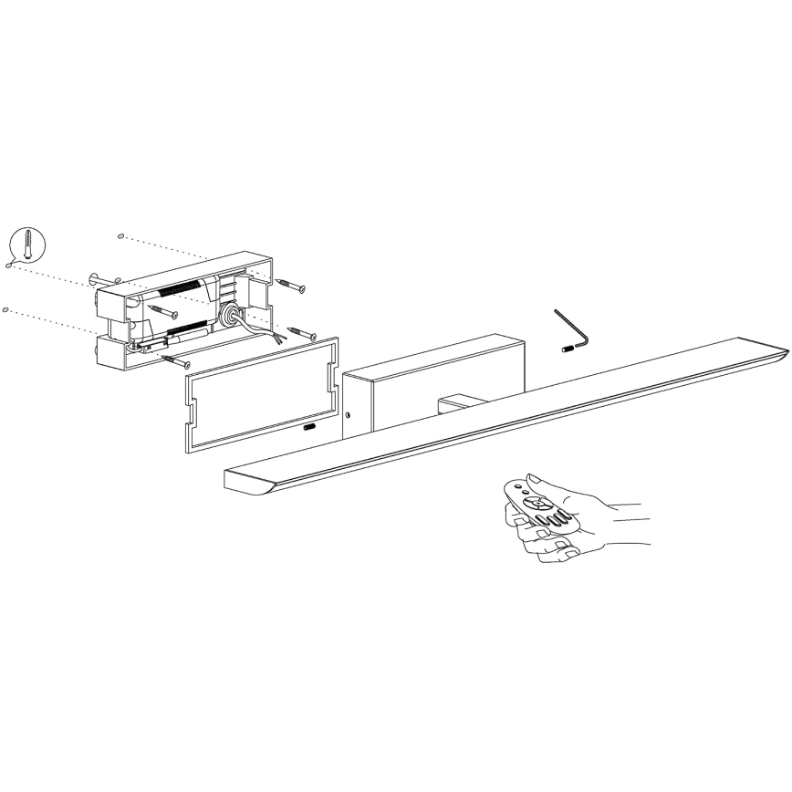 Eglo 98451 - LED RGB Dæmpbar badeværelseslampe TABIANO-C LED/15,6W/230V IP44 + fjernbetjening