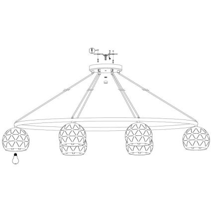 Eglo - Lysekrone i en snor 6xE14/40W/230V