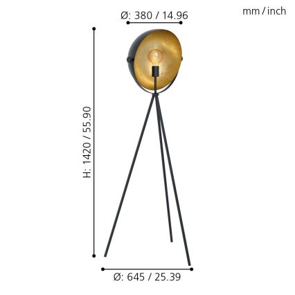 Eglo - Gulvlampe 1xE27/40W/230V