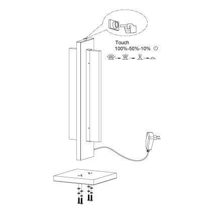 Eglo - LED lysdæmper bordlampe LED/15W/230V