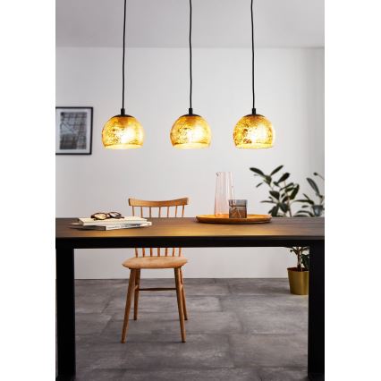 Eglo - Lysekrone i en snor 3xE27/40W/230V
