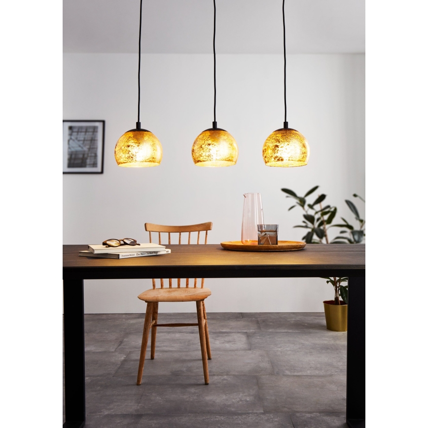 Eglo - Lysekrone i en snor 3xE27/40W/230V