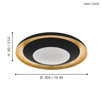 Eglo - LED lysdæmper loftslampe LED/24,5W/230V + Fjernbetjening