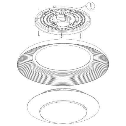 Eglo - LED lysdæmper loftslampe LED/24,5W/230V + Fjernbetjening