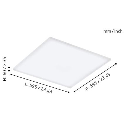 Eglo - LED loftlampe dæmpbar RGB-farver TURCONA-C LED/30W/230V + fjernbetjening