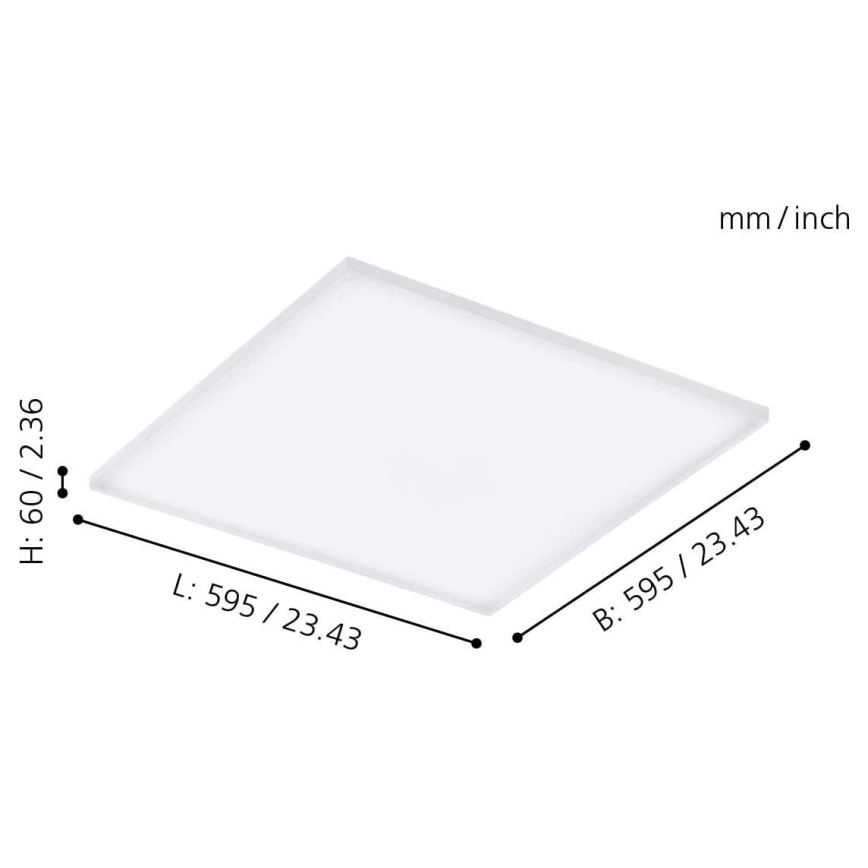 Eglo - LED loftlampe dæmpbar RGB-farver TURCONA-C LED/30W/230V + fjernbetjening