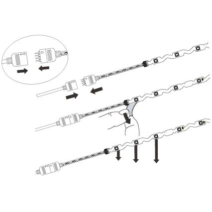 Eglo - LED RGB dæmpbar LED-strimmel LED/9,7W/230V/24V + fjernbetjening 2m