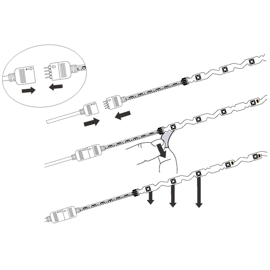 Eglo - LED RGB dæmpbar LED-strimmel LED/9,7W/230V/24V + fjernbetjening 2m